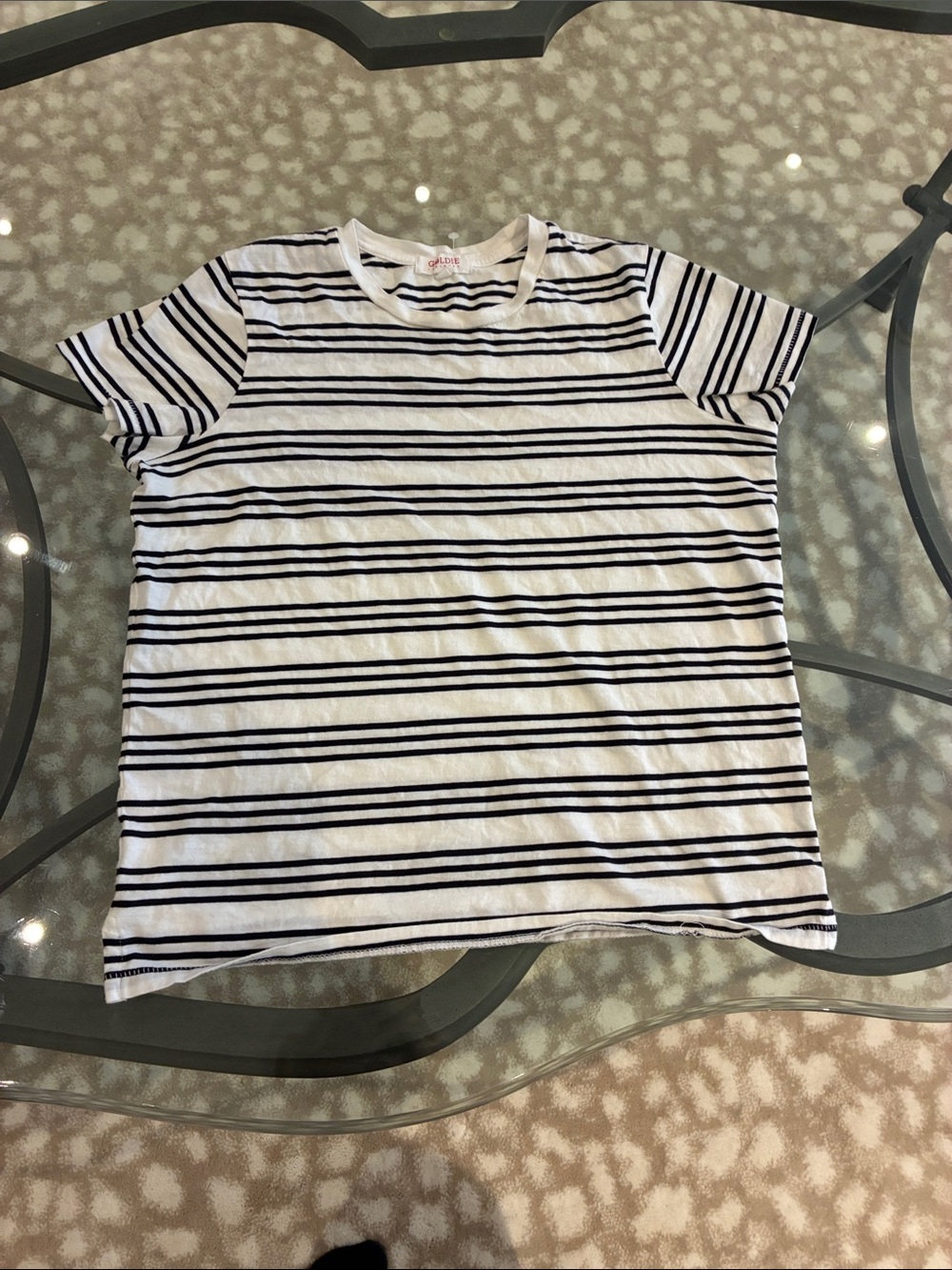 Goldie black and white prima cotton striped tee